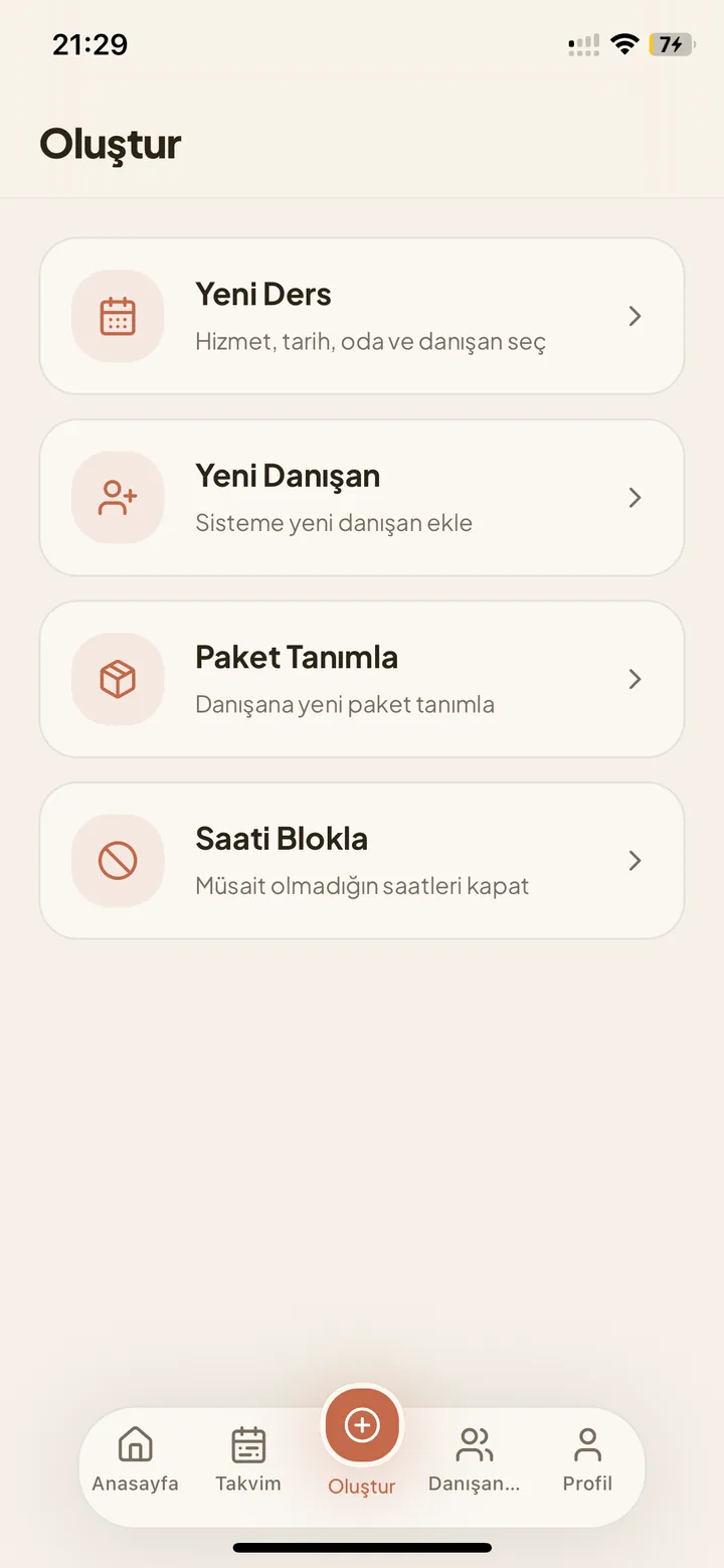 Eğitmen uygulaması — oluştur